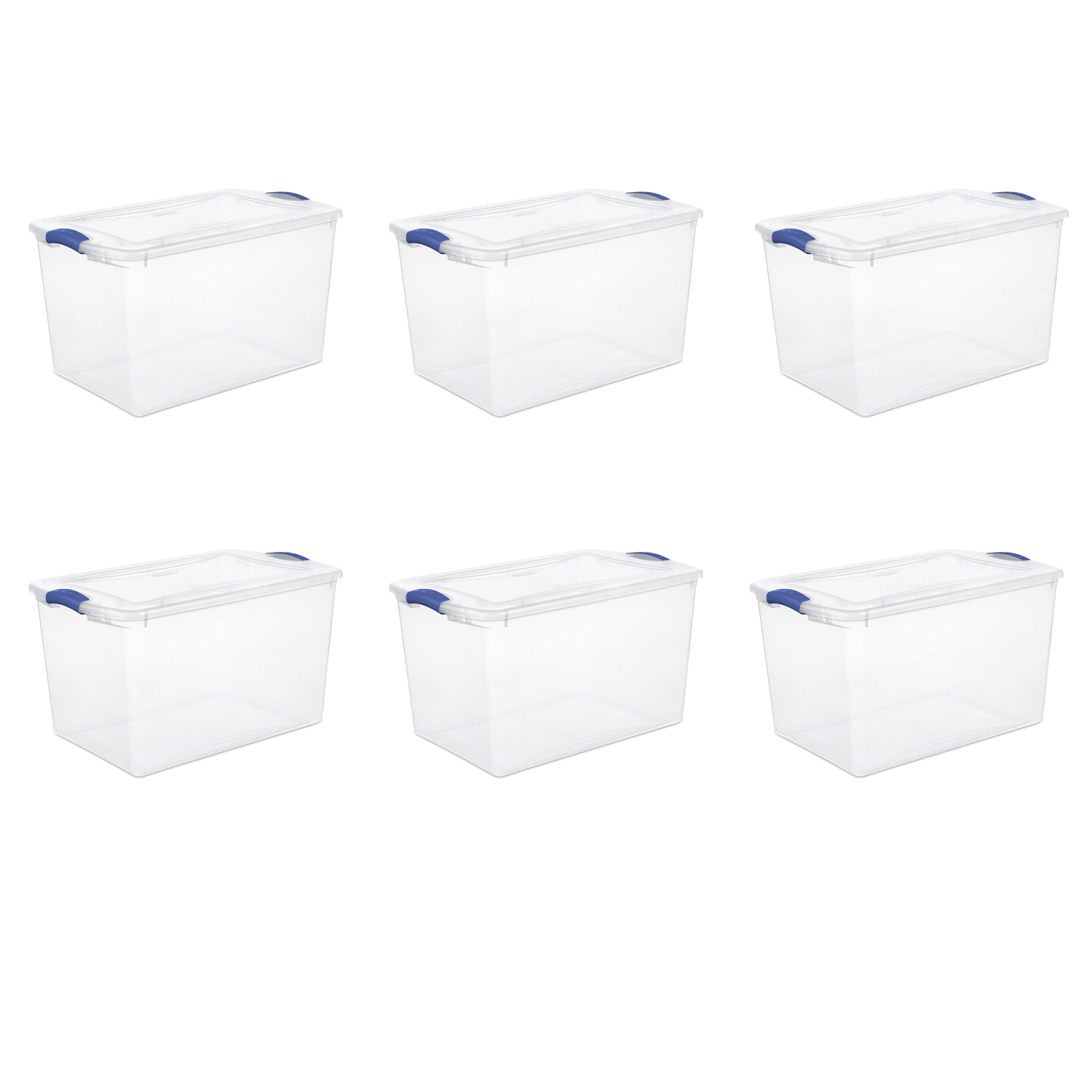 slide 4 of 4, Sterilite Latch Box Stadium Blue, 66 qt