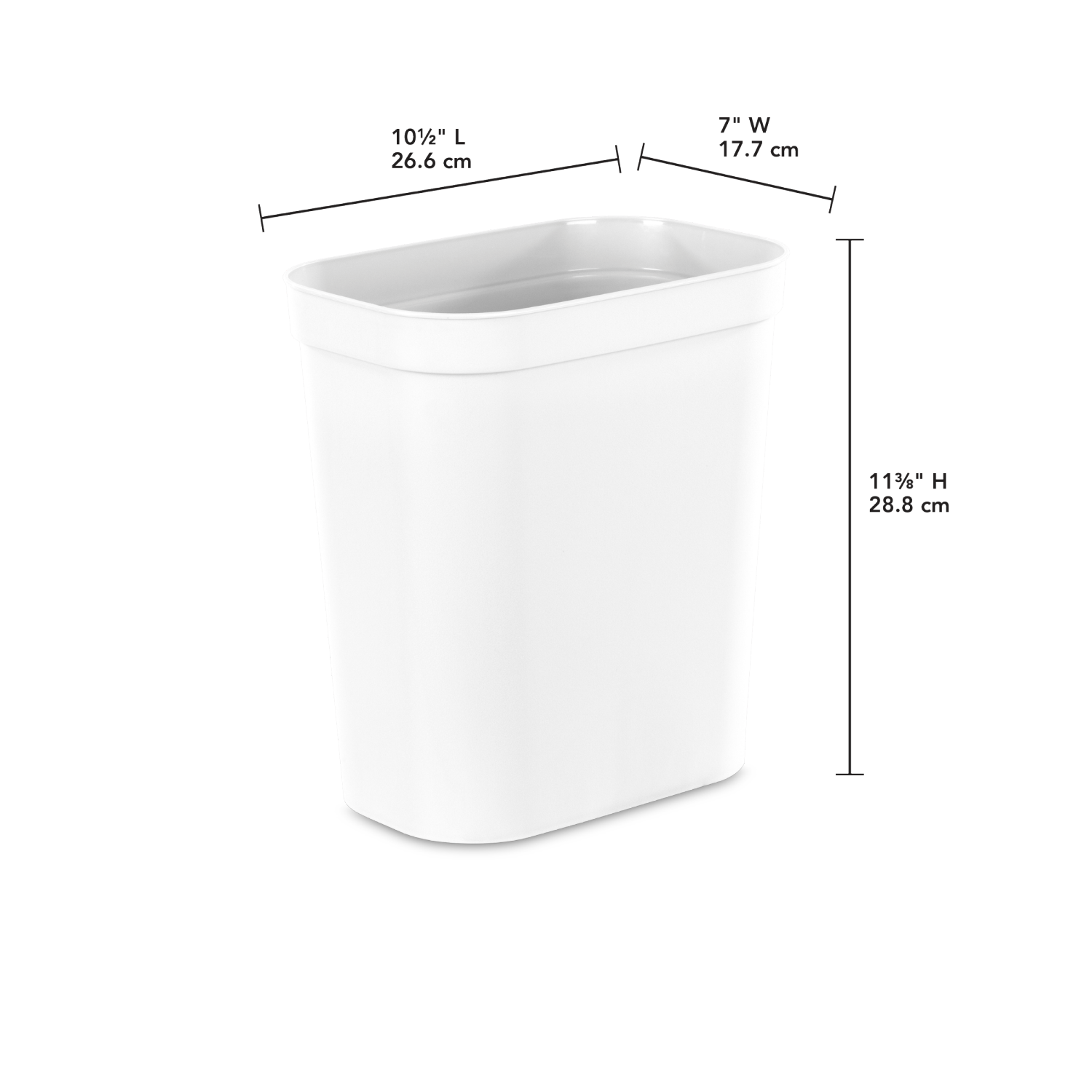 slide 1 of 2, Sterilite Vanity Wastebasket White, 2.5 gal