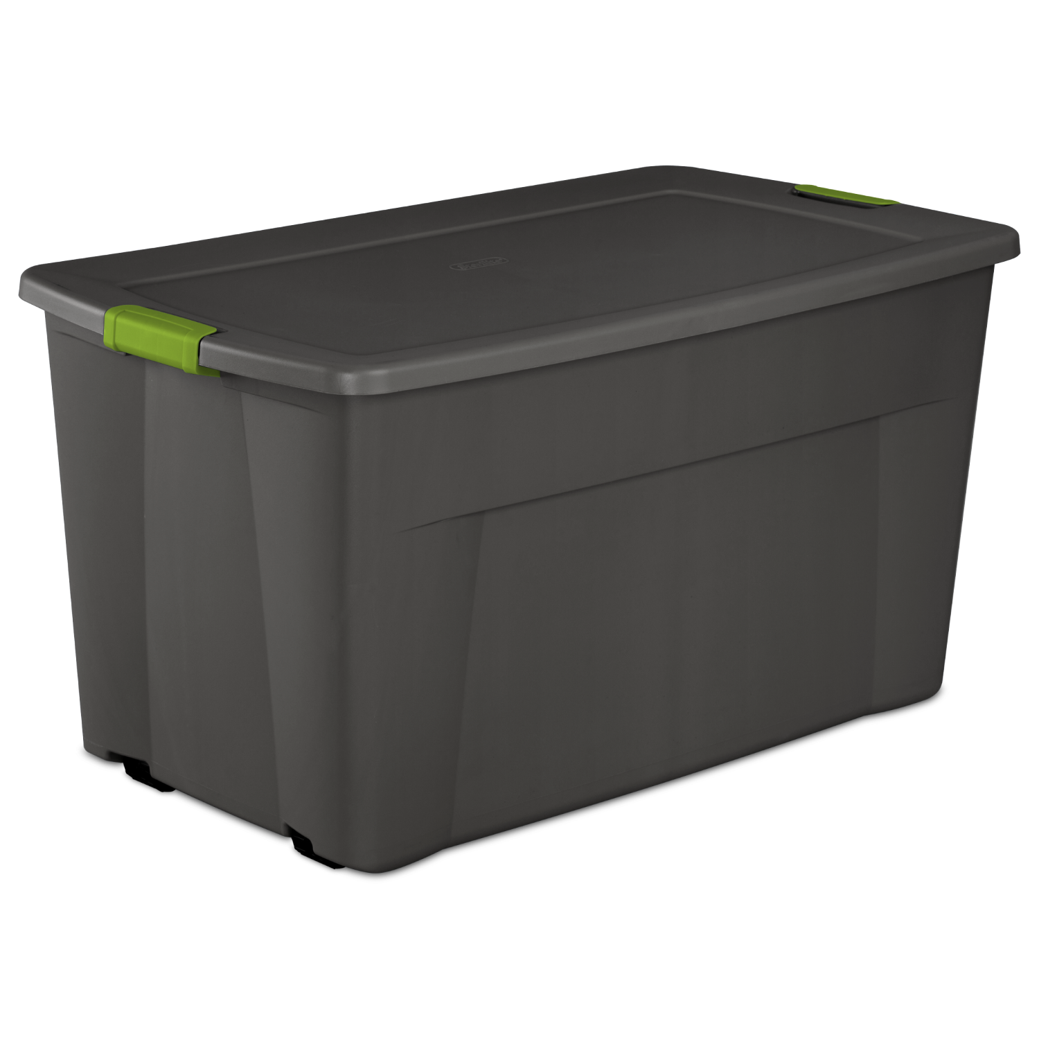 slide 3 of 5, Sterilite Latching Storage Tote - Gray With Green Latch, 1 ct