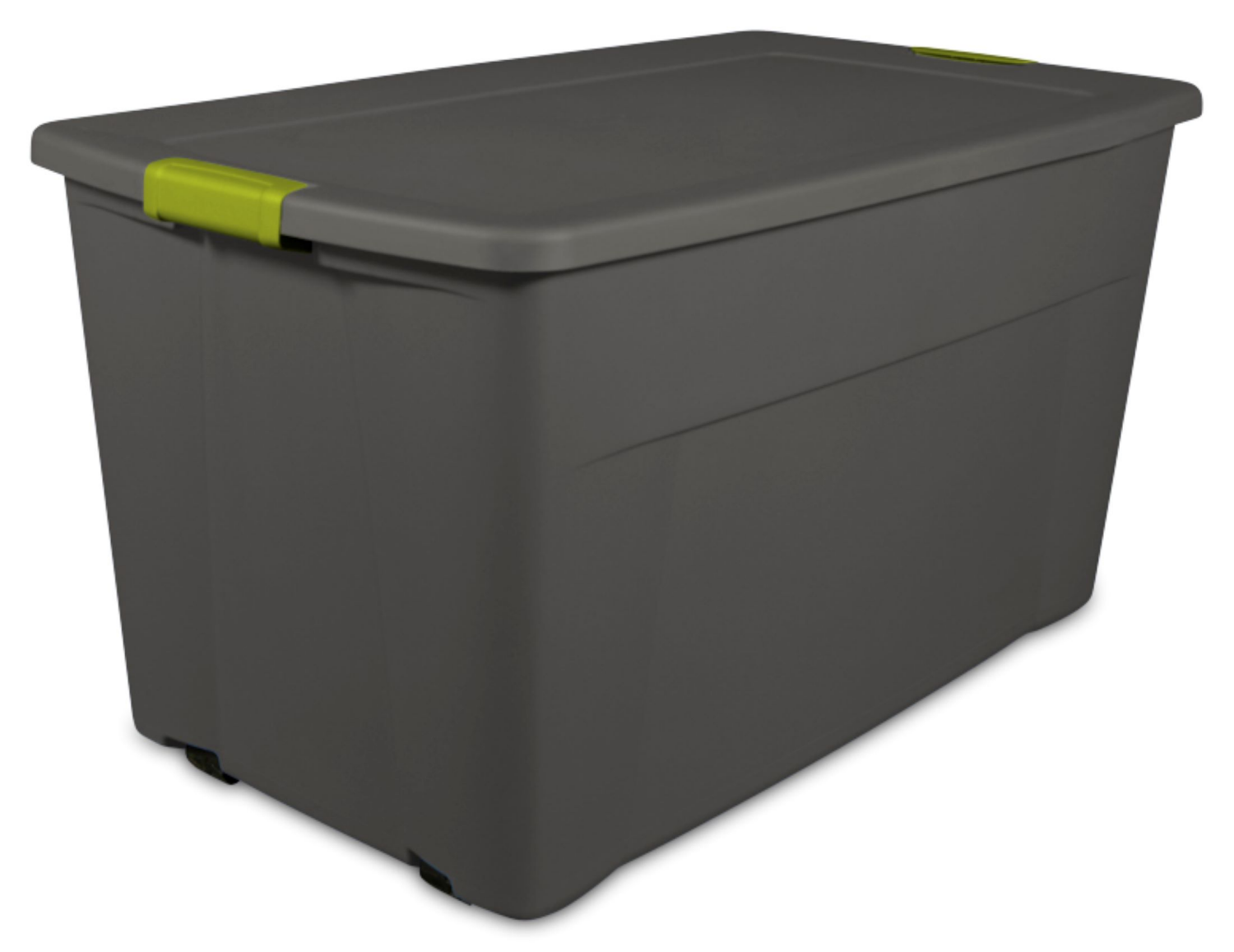 slide 5 of 5, Sterilite Latching Storage Tote - Gray With Green Latch, 1 ct