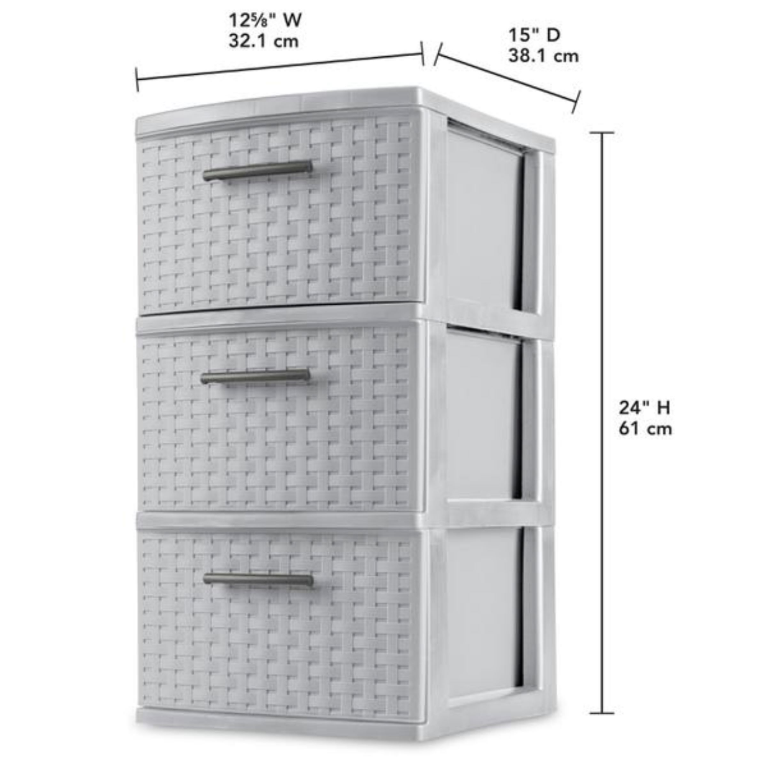 slide 2 of 2, Sterilite 3 Drawer Weave Tower Drawers - Cement, 1 ct