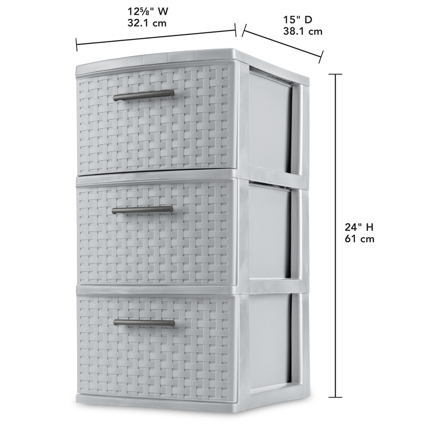 slide 2 of 3, Sterilite 3 Drawer Weave Tower Drawers - Cement, 1 ct