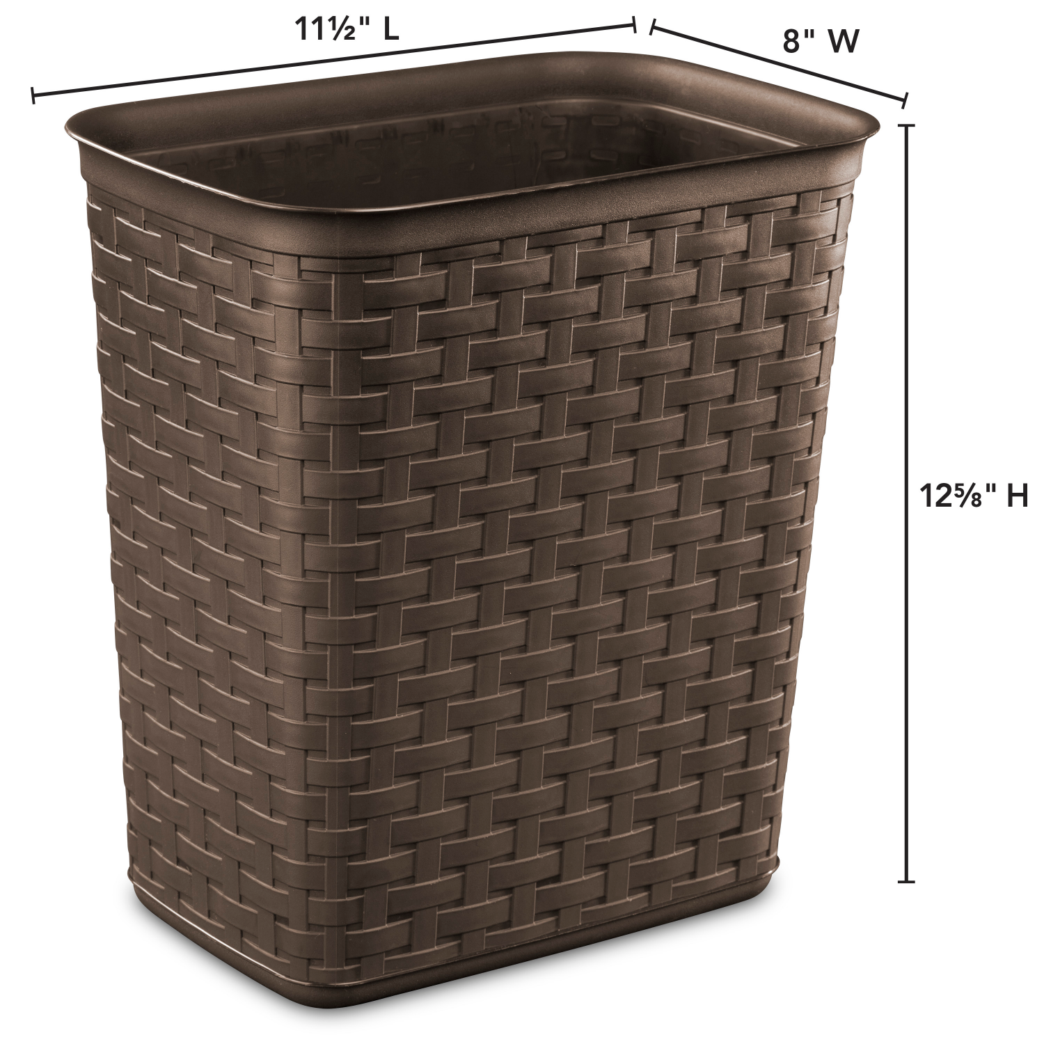 slide 3 of 5, Sterilite 3.4 Gallon Espresso Weave Wastebasket 1 ea, 1 ct
