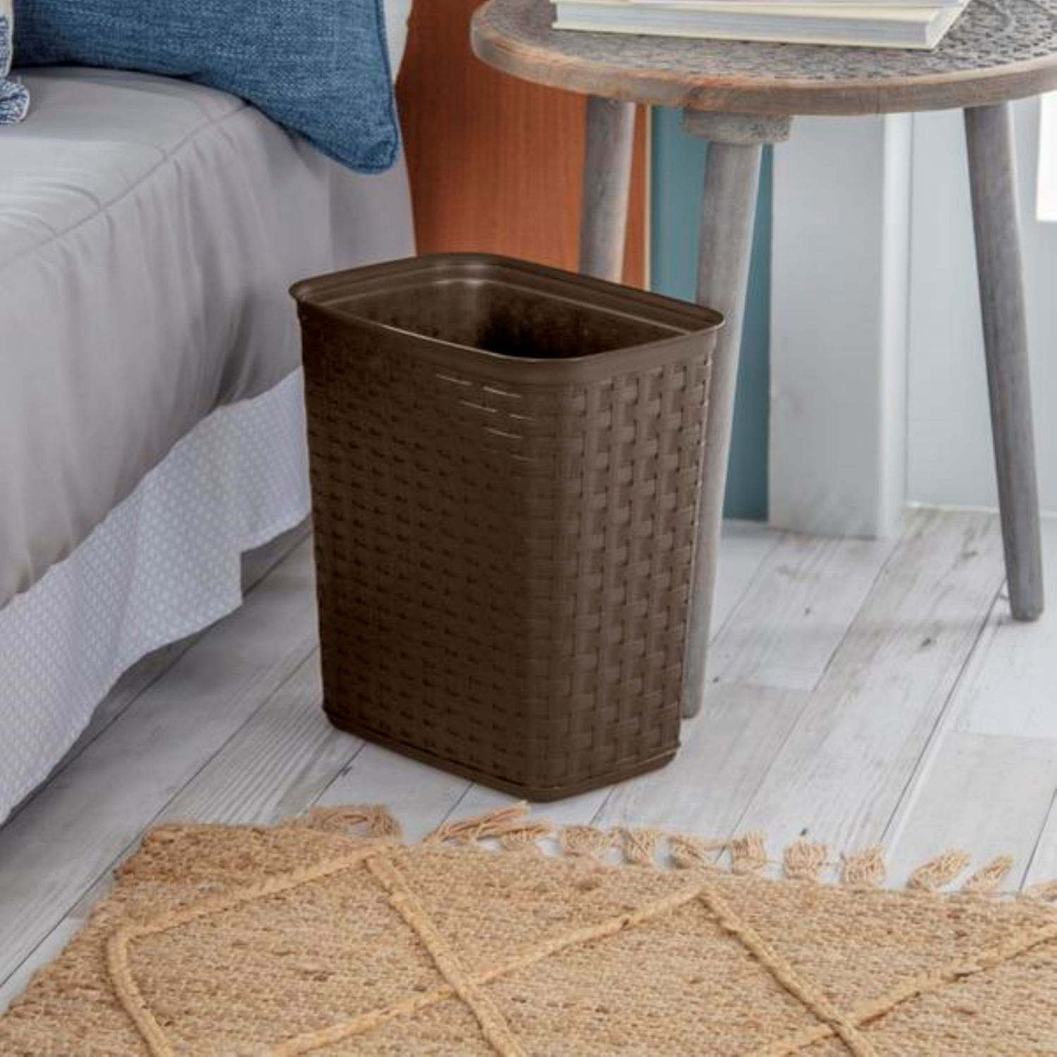 slide 5 of 5, Sterilite 3.4 Gallon Espresso Weave Wastebasket 1 ea, 1 ct