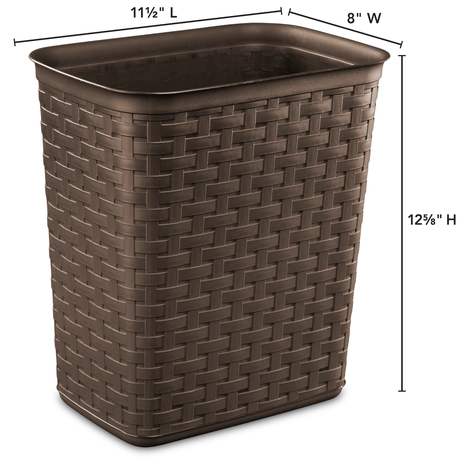 slide 4 of 5, Sterilite 3.4 Gallon Espresso Weave Wastebasket 1 ea, 1 ct