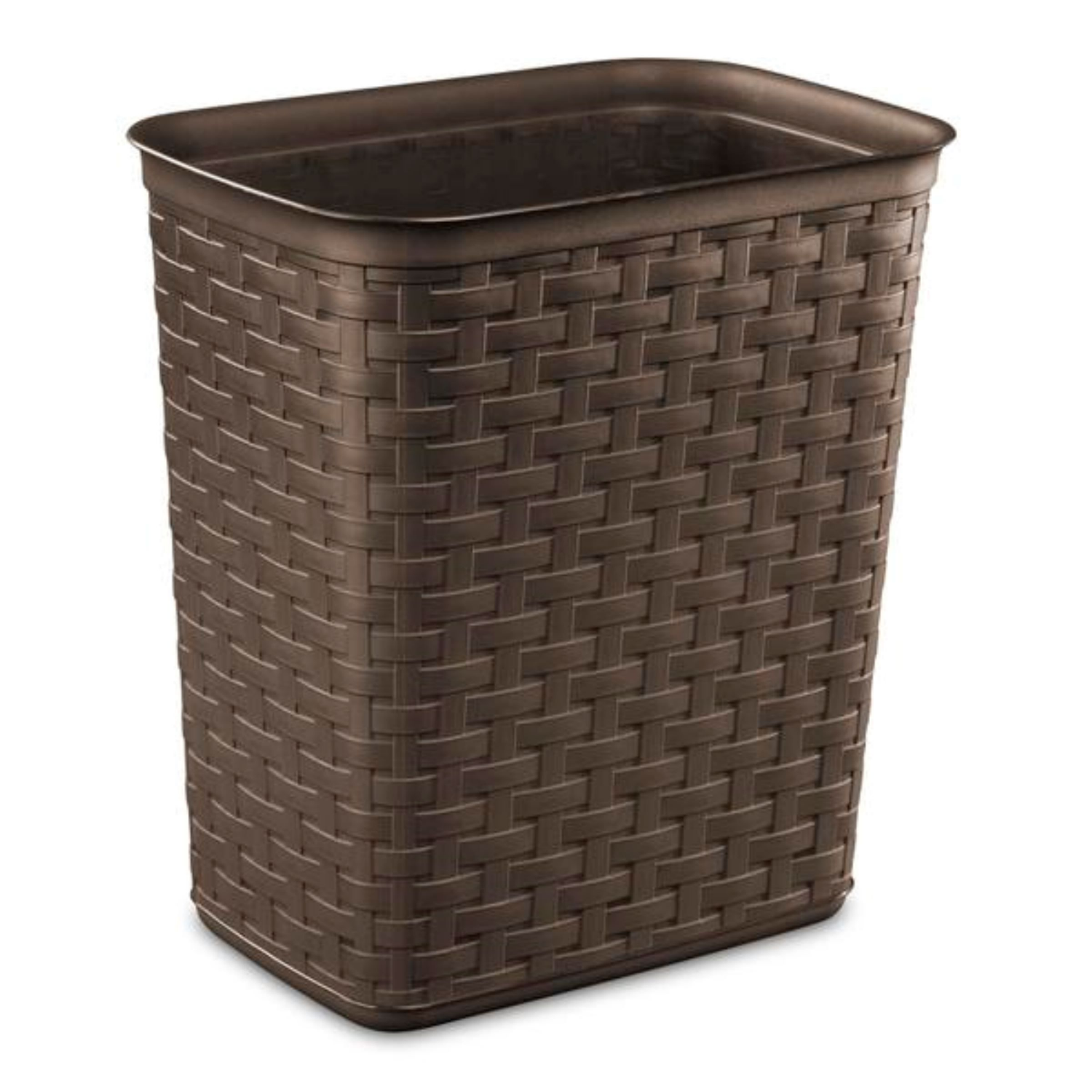 slide 1 of 5, Sterilite 3.4 Gallon Espresso Weave Wastebasket 1 ea, 1 ct
