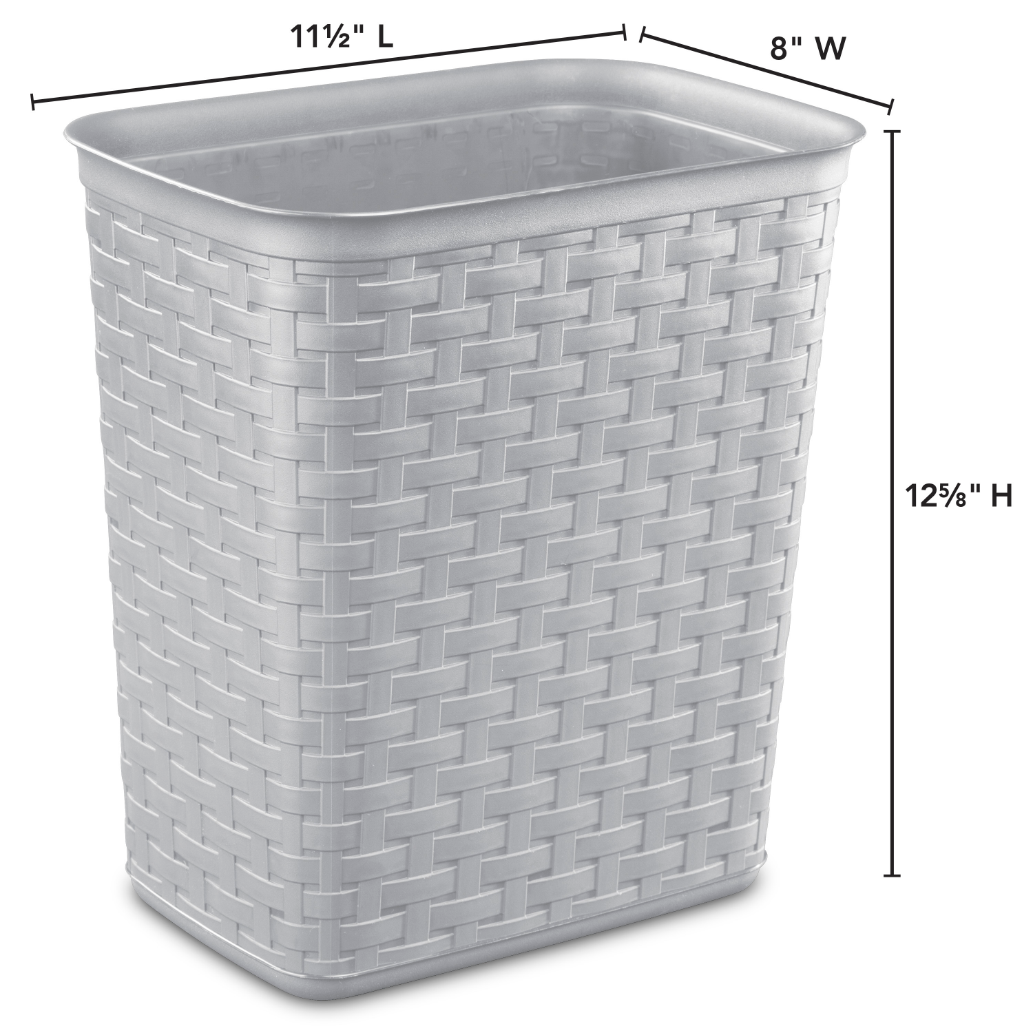 slide 4 of 5, Sterilite 3.4 Gallon Cement Weave Wastebasket 1 ea, 1 ct