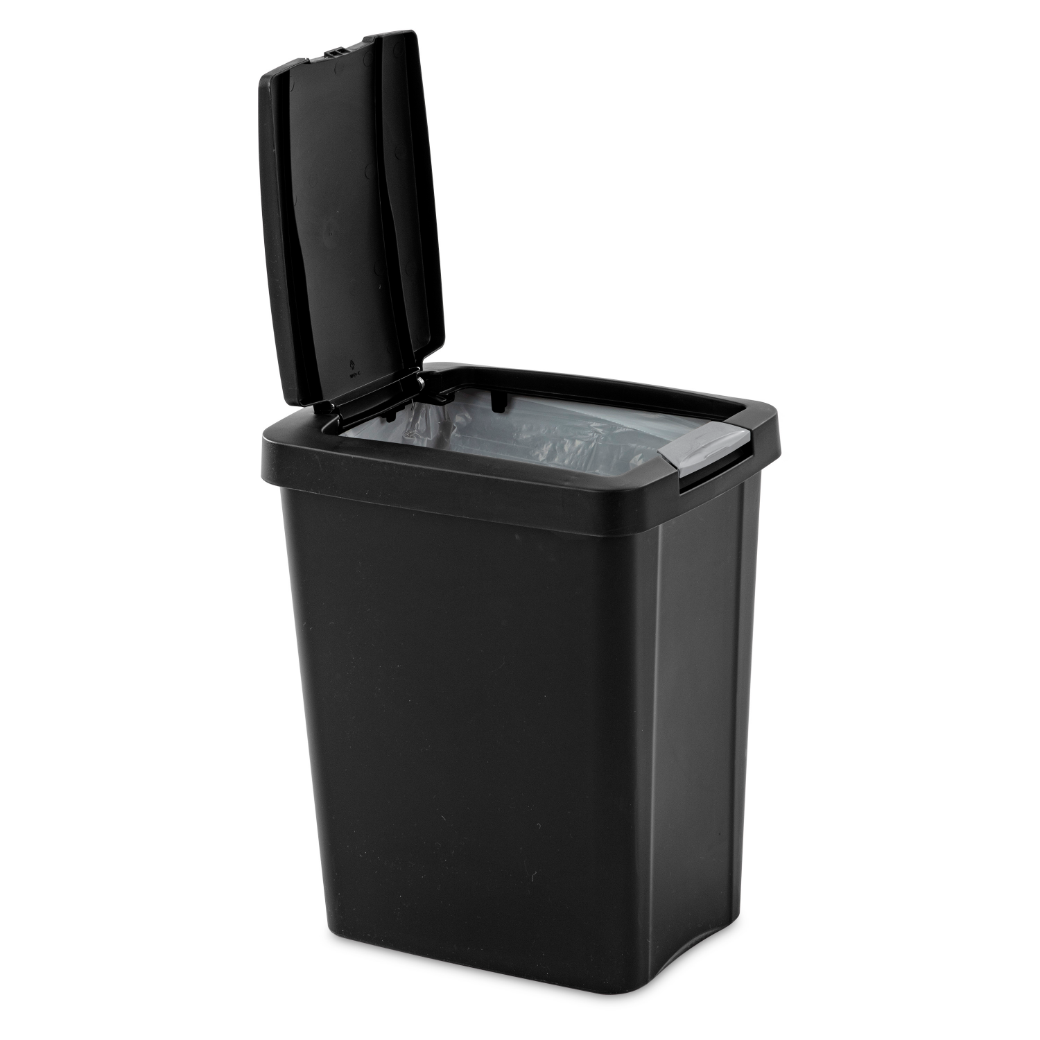 slide 3 of 3, Sterilite Touch Top Wastebasket Black, 7.5 gal