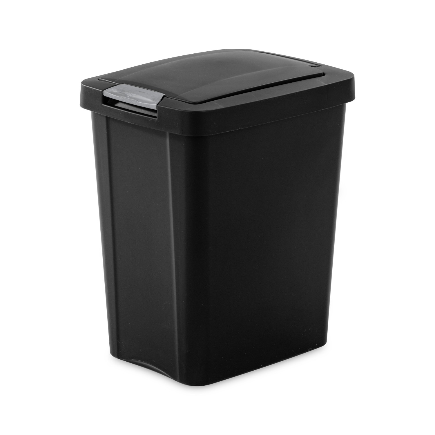 slide 1 of 3, Sterilite Touch Top Wastebasket Black, 7.5 gal
