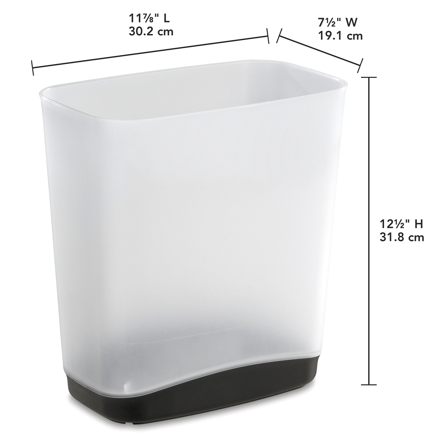 slide 2 of 4, Sterilite 3.3 Gallon Slim Rectangular Flat Gray Wastebasket 1 ea, 1 ct