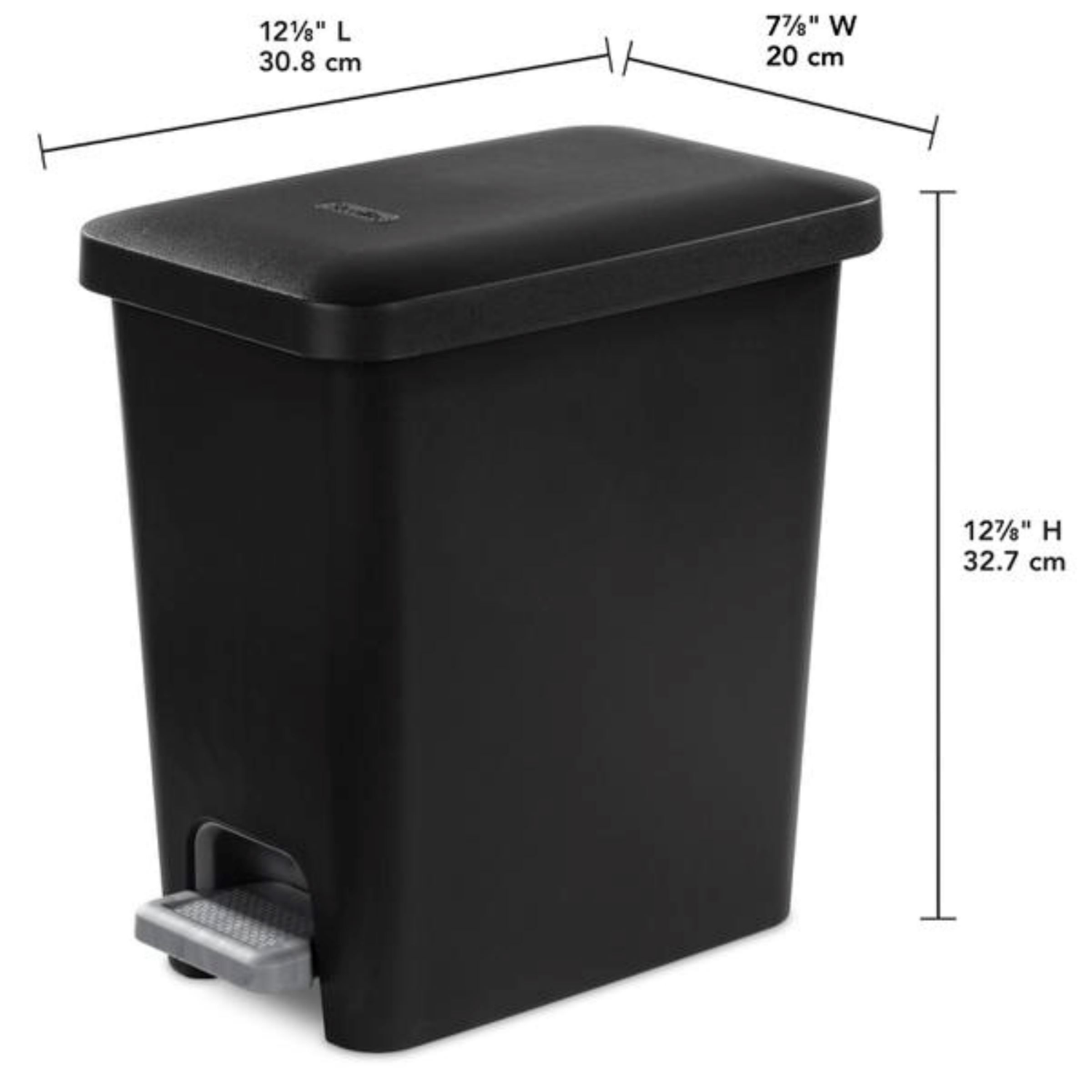 slide 3 of 3, Sterilite Rectangular Step-on Wastebasket White, 2.7 gal