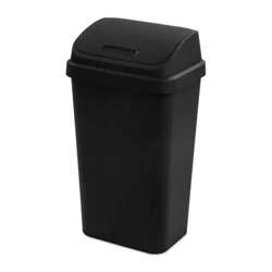 Sterilite Swingtop Wastebasket, Black
