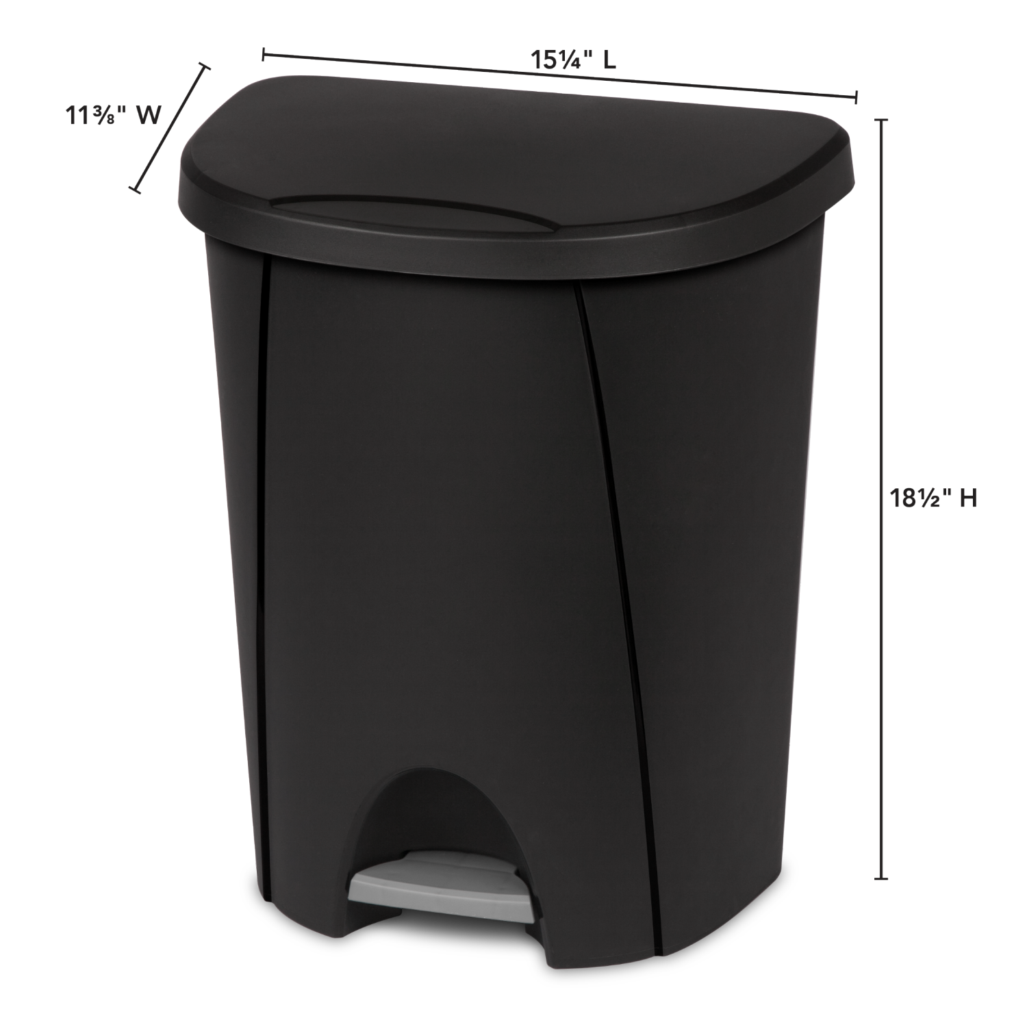 slide 3 of 5, SteriliteStep-On Wastebasket, Black, 6.6 gal