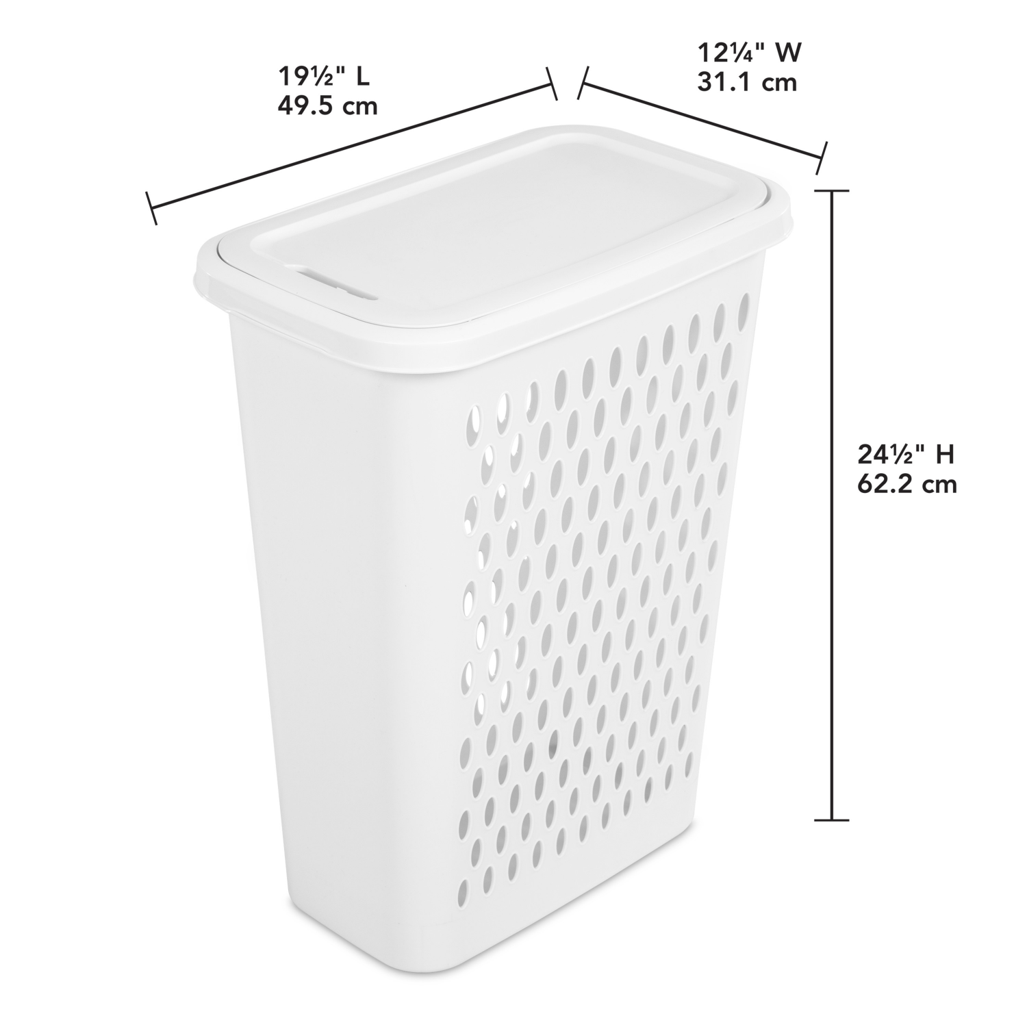 slide 2 of 3, Sterilite Slim Laundry Hamper - White, 1 ct