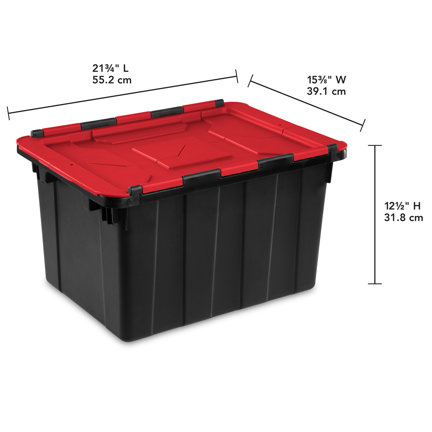 slide 2 of 5, Sterilite Hinged Lid Utility Tote - Black, 12 gal