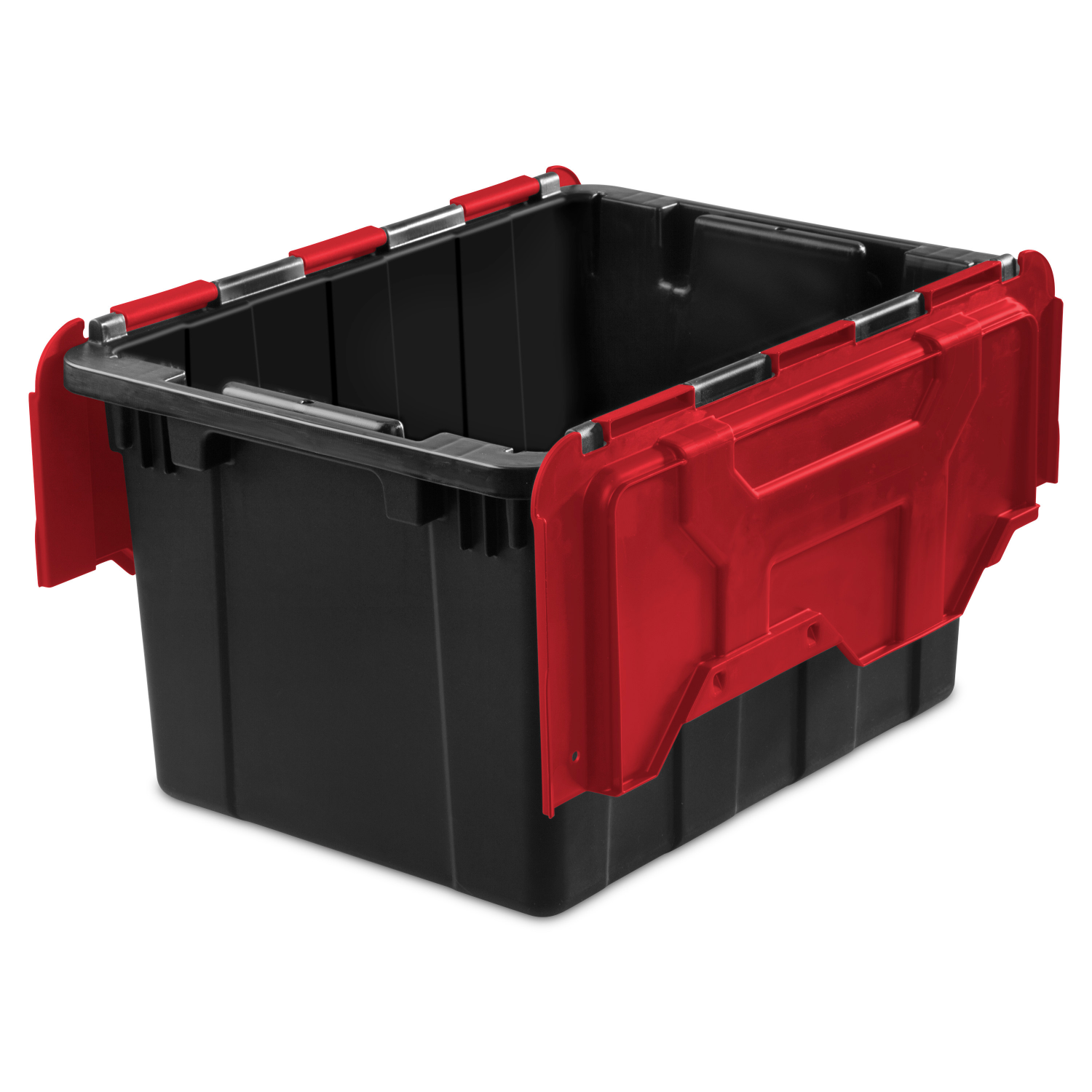 slide 4 of 5, Sterilite Hinged Lid Utility Tote - Black, 12 gal