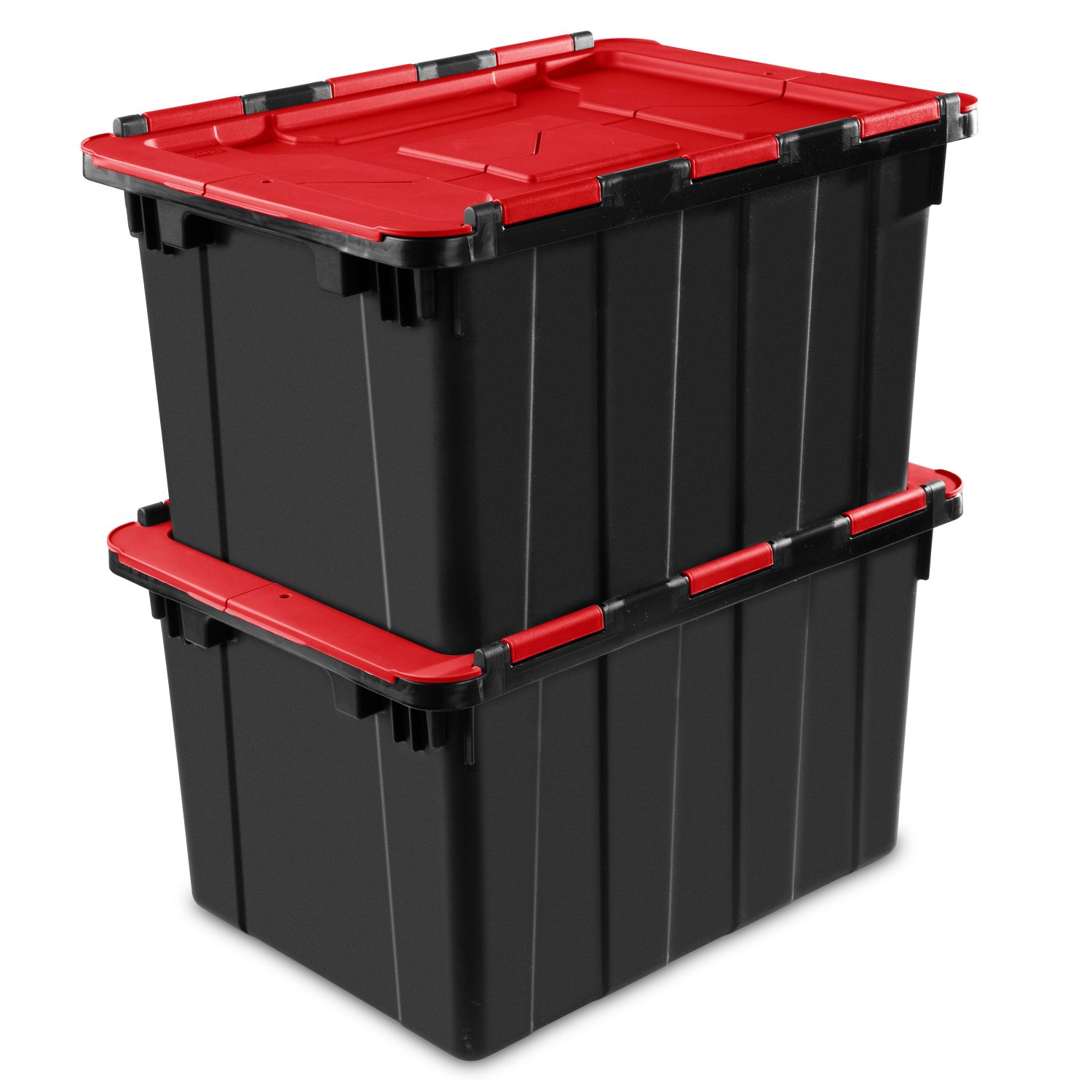 slide 5 of 5, Sterilite Hinged Lid Utility Tote - Black, 12 gal