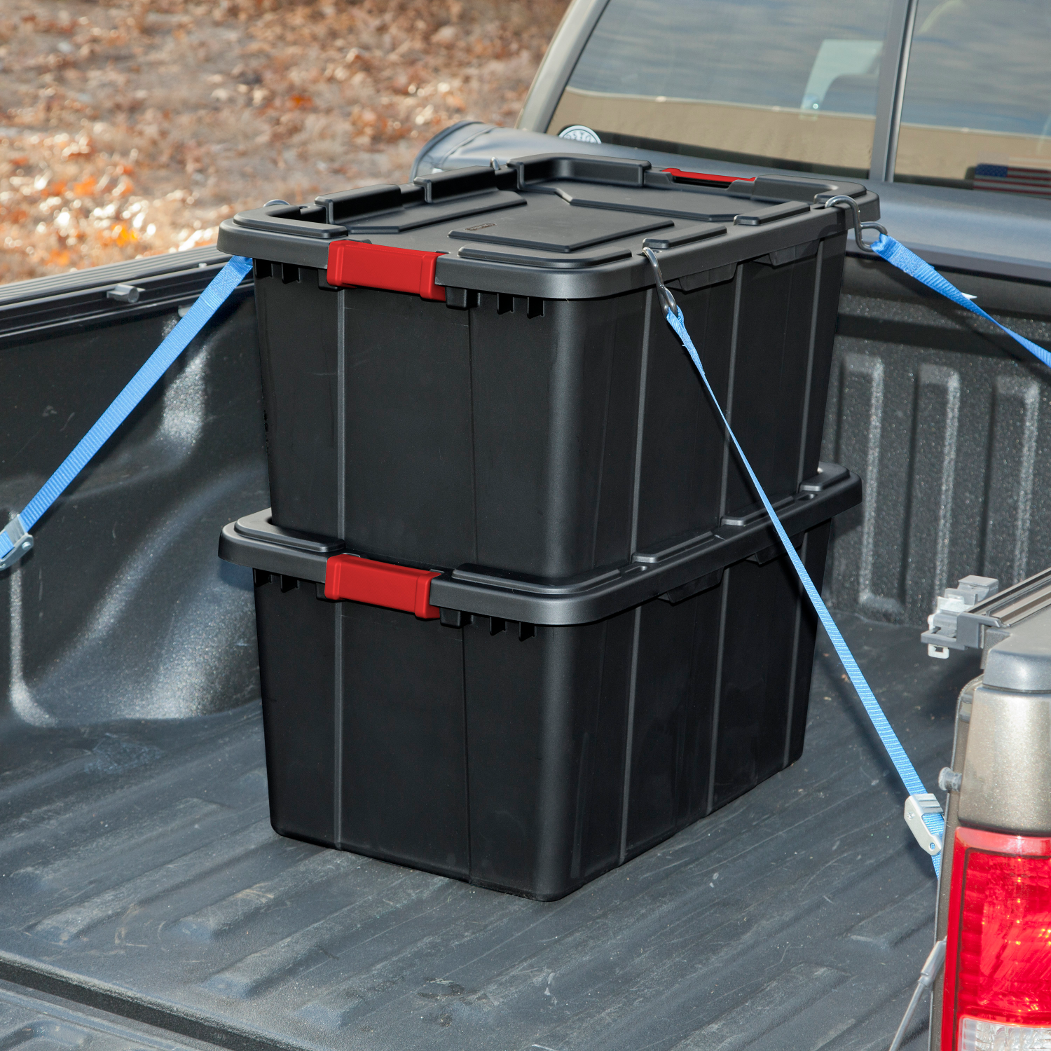 slide 5 of 5, Sterilite Industrial Utility Storage Tote - Black With Red Latch, 108 qt