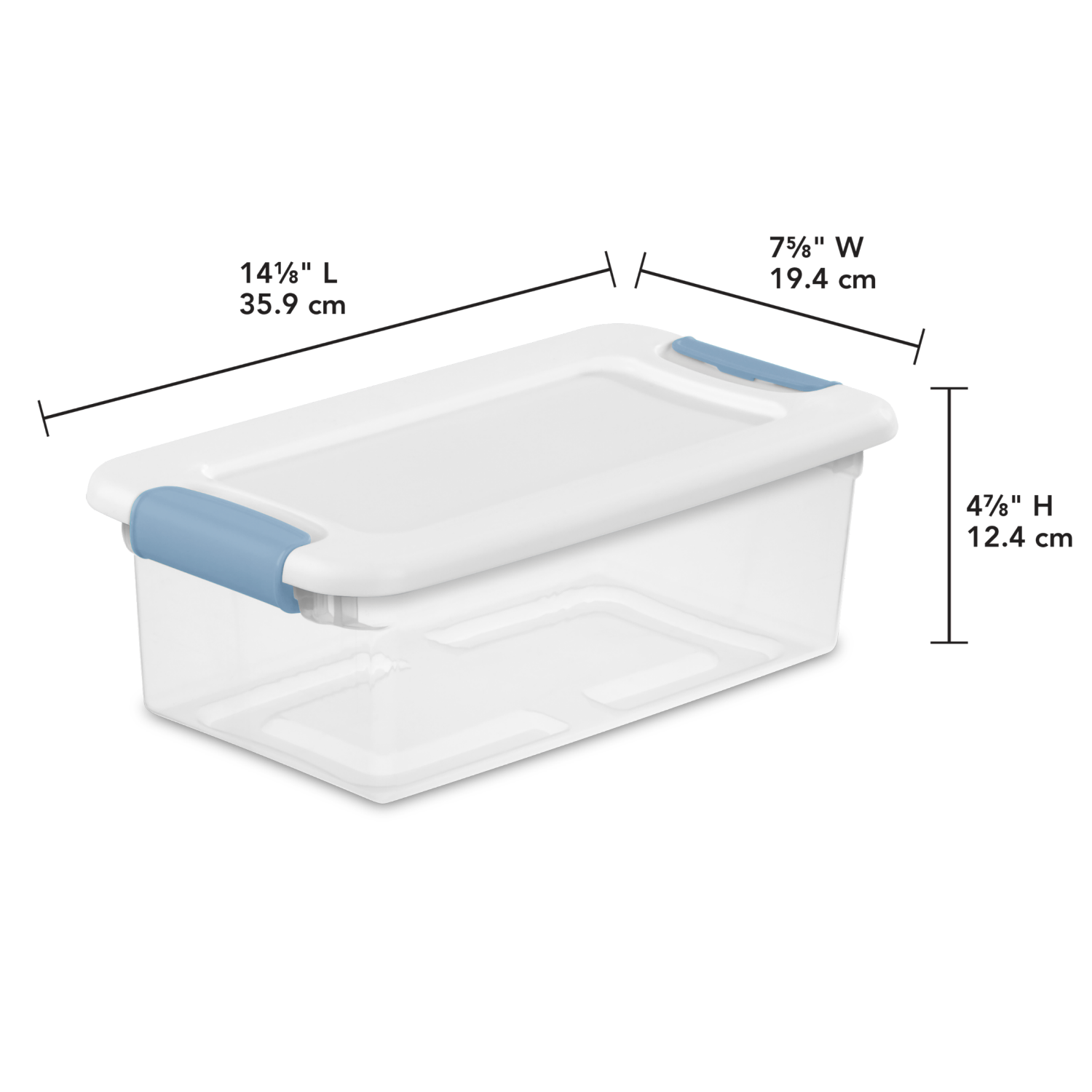 slide 2 of 4, Sterilite Latching Storage Box - White/Clear, 6 qt