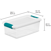 slide 7 of 13, Sterilite Latching Storage Box - White/Clear, 6 qt