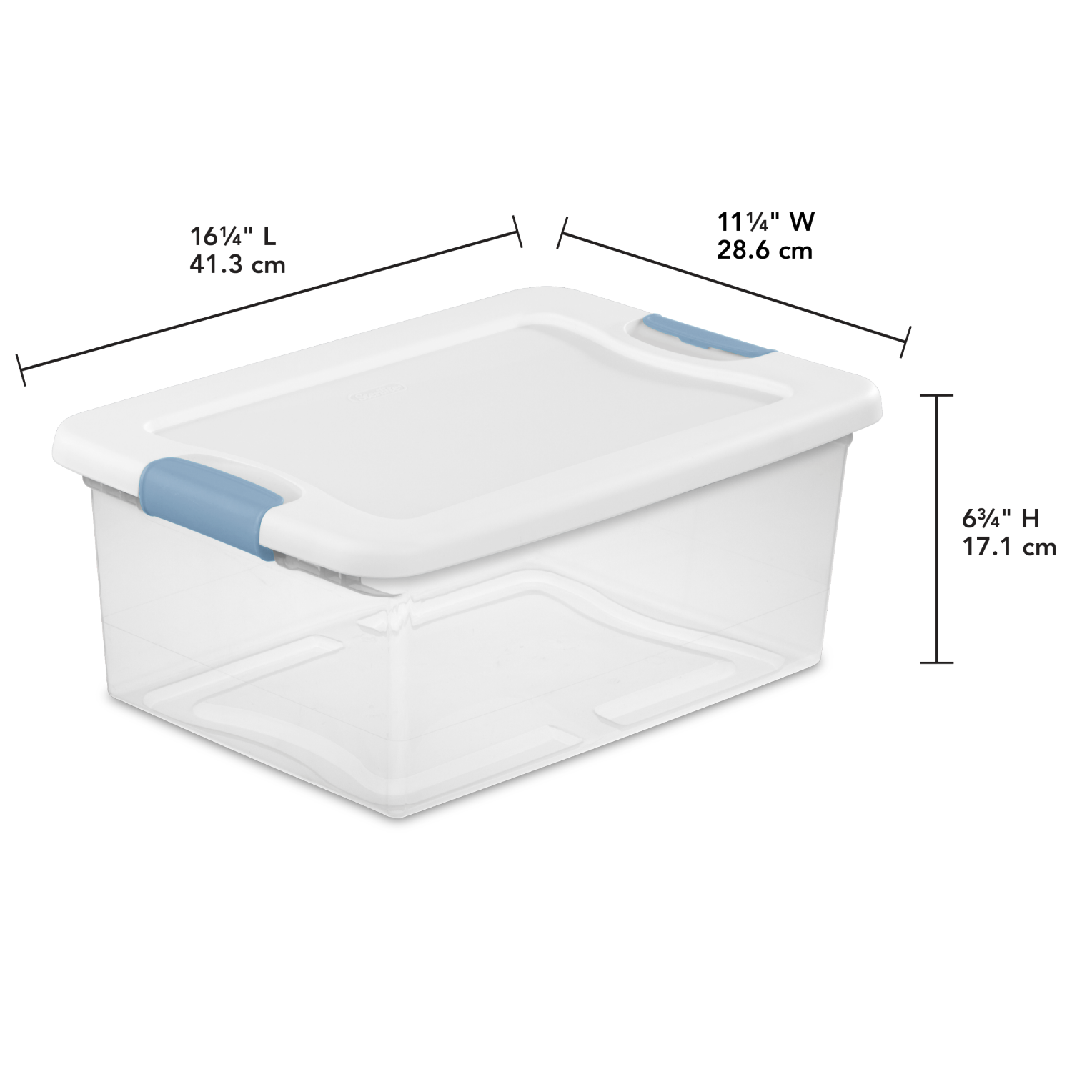 slide 2 of 4, Sterilite Latching Storage Box - Clear/White, 15 qt