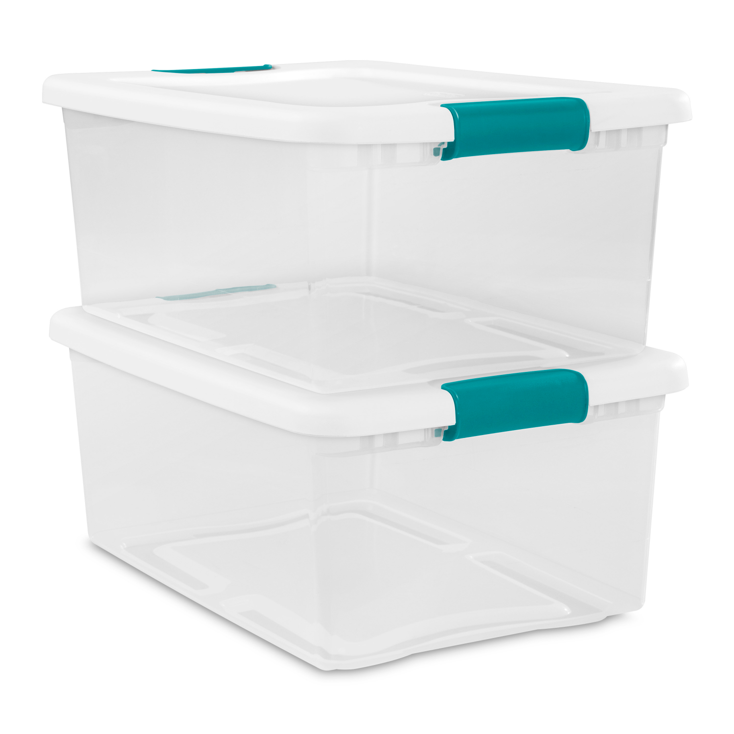 slide 4 of 4, Sterilite Latching Storage Box - Clear/White, 15 qt