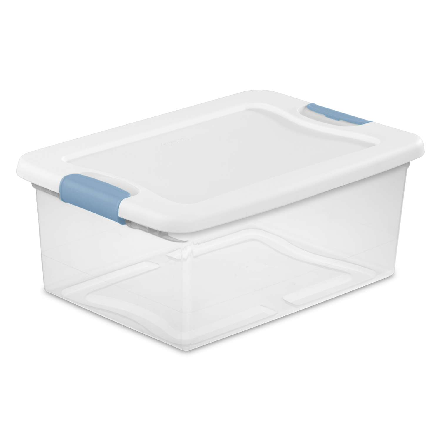 slide 1 of 4, Sterilite Latching Storage Box - Clear/White, 15 qt