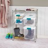 slide 14 of 17, Sterilite Storage Bins with White Lid with Blue Handles, 25 qt