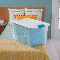 slide 7 of 13, Sterilite Latch Box - Clear/White, 64 qt