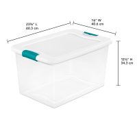 slide 2 of 13, Sterilite Latch Box - Clear/White, 64 qt