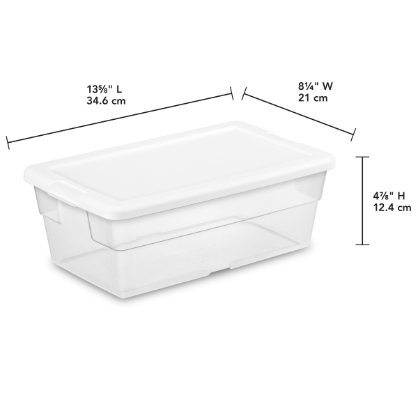 slide 3 of 13, Sterilite Clear Storage Box White Lid, 6 qt