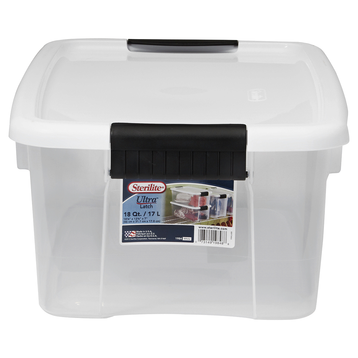 slide 2 of 2, SteriliteUltra Storage Box, Clear, 18 qt