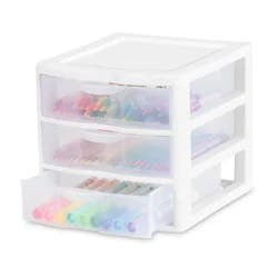 Sterilite White 3 Drawers 1 ea