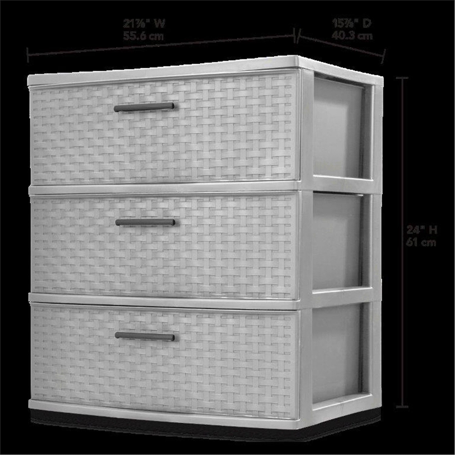 slide 3 of 3, Sterilite 3 Drawer Wide Weave Storage Tower - Cement, 1 ct