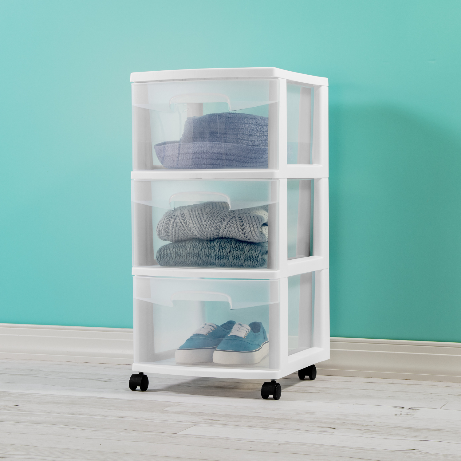 slide 4 of 6, Sterilite 3-Drawer Cart - White, 1 ct
