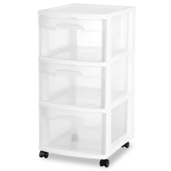 Sterilite 3-Drawer Cart - White