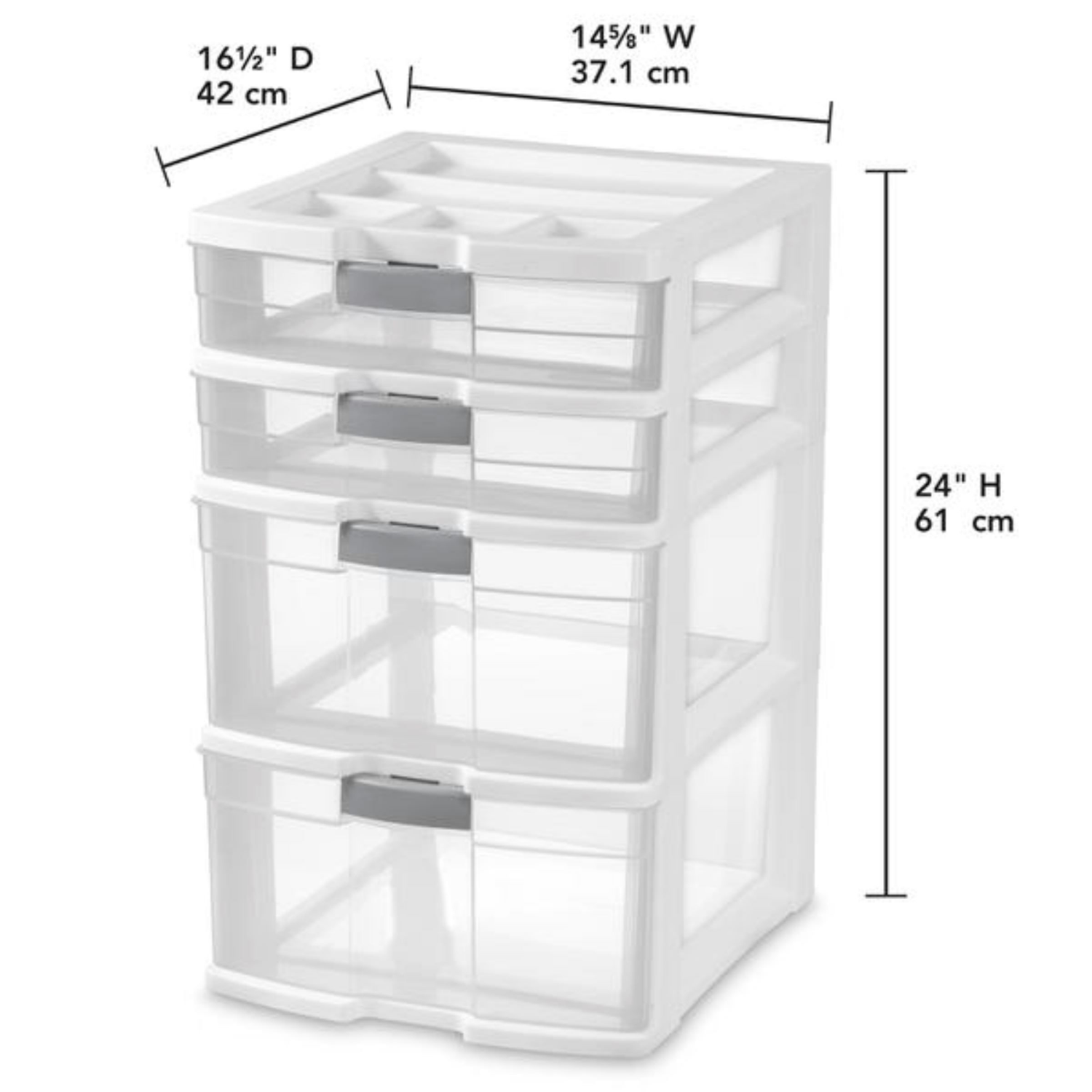 slide 4 of 5, Sterilite 4 Drawer Locking Tower White, 1 ct