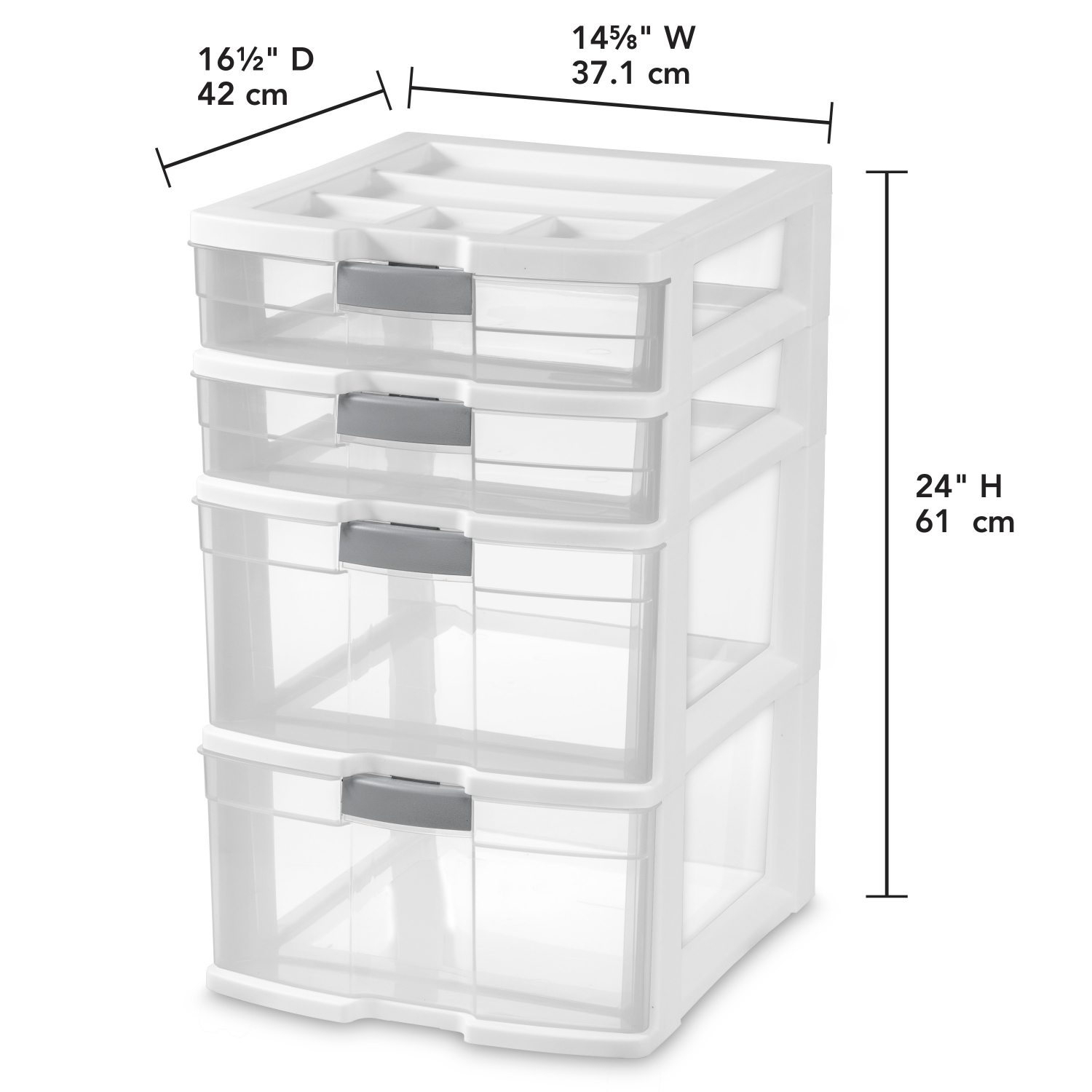 slide 2 of 5, Sterilite 4 Drawer Locking Tower Black, 1 ct