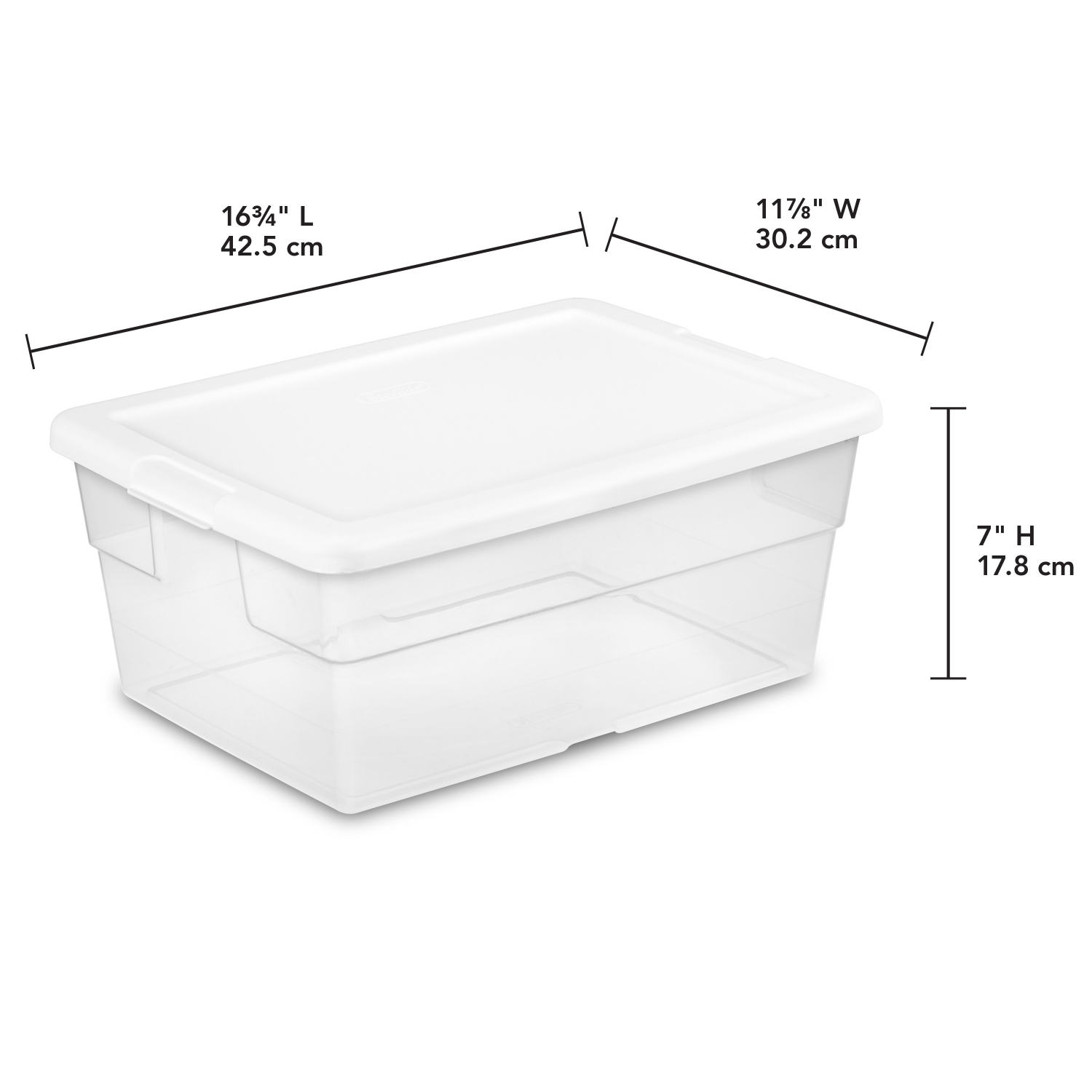 slide 2 of 3, Sterilite 16 Quart Storage Box, Clear, 16 qt