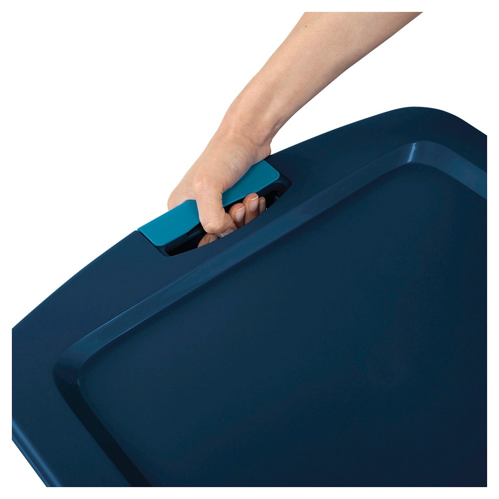 slide 3 of 6, Sterilite Latching Storage Tote - True Blue, 72 qt