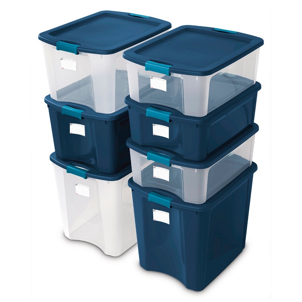 slide 6 of 6, Sterilite Latching Storage Tote - True Blue, 72 qt