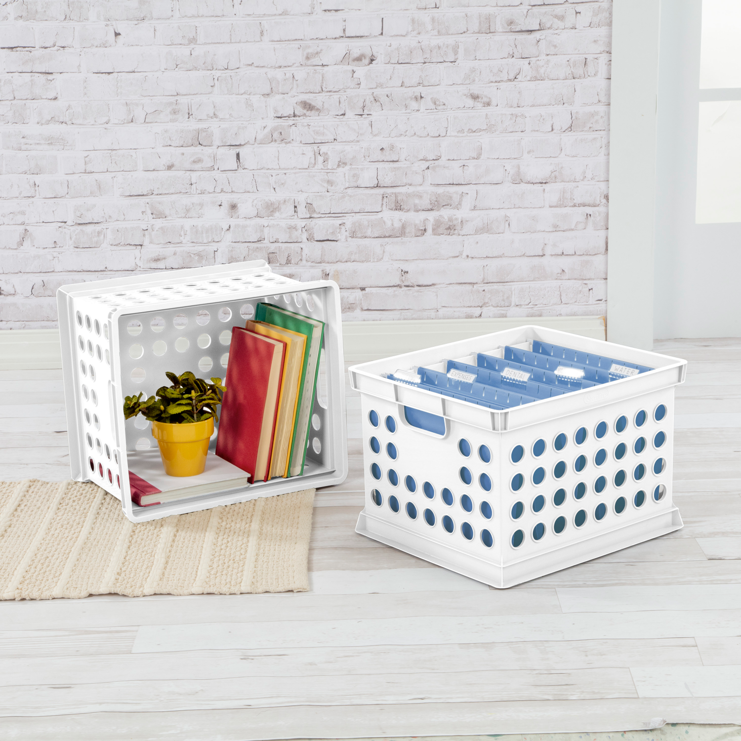 slide 3 of 4, Sterilite Storage Crate, White, 1 ct