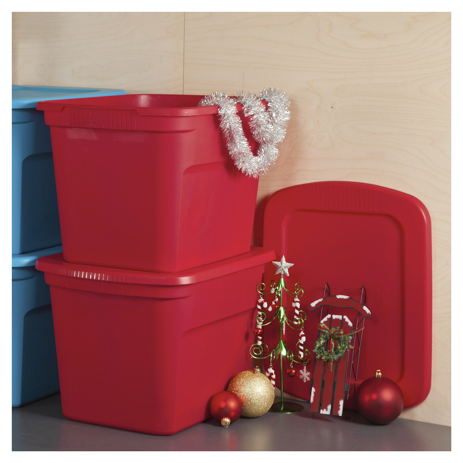 slide 3 of 3, Sterilite Storage Tote - Red, 18 gal