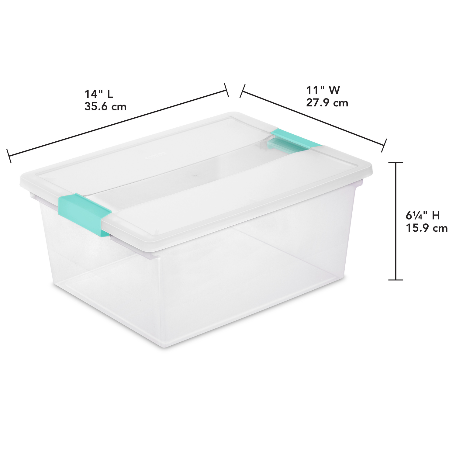 slide 2 of 3, Sterilite Deep Clip Box With Blue Aquarium Latches, Clear, 2.4 cu ft