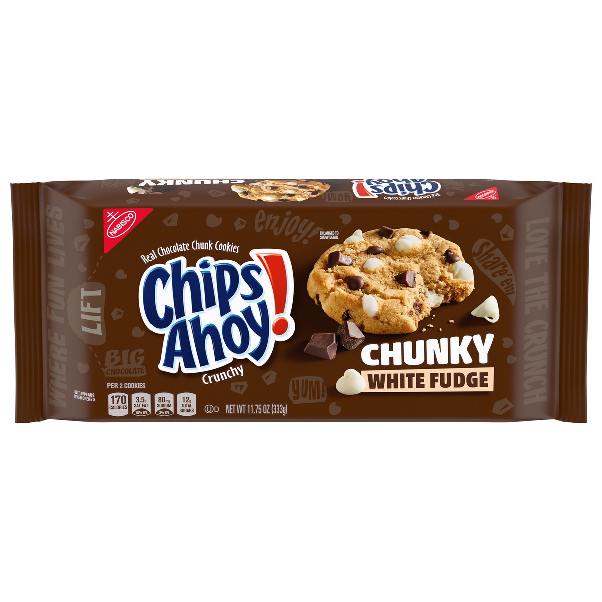 slide 1 of 1, CHIPS AHOY! Chunky White Fudge Chocolate Chip Cookies, 11.75 oz