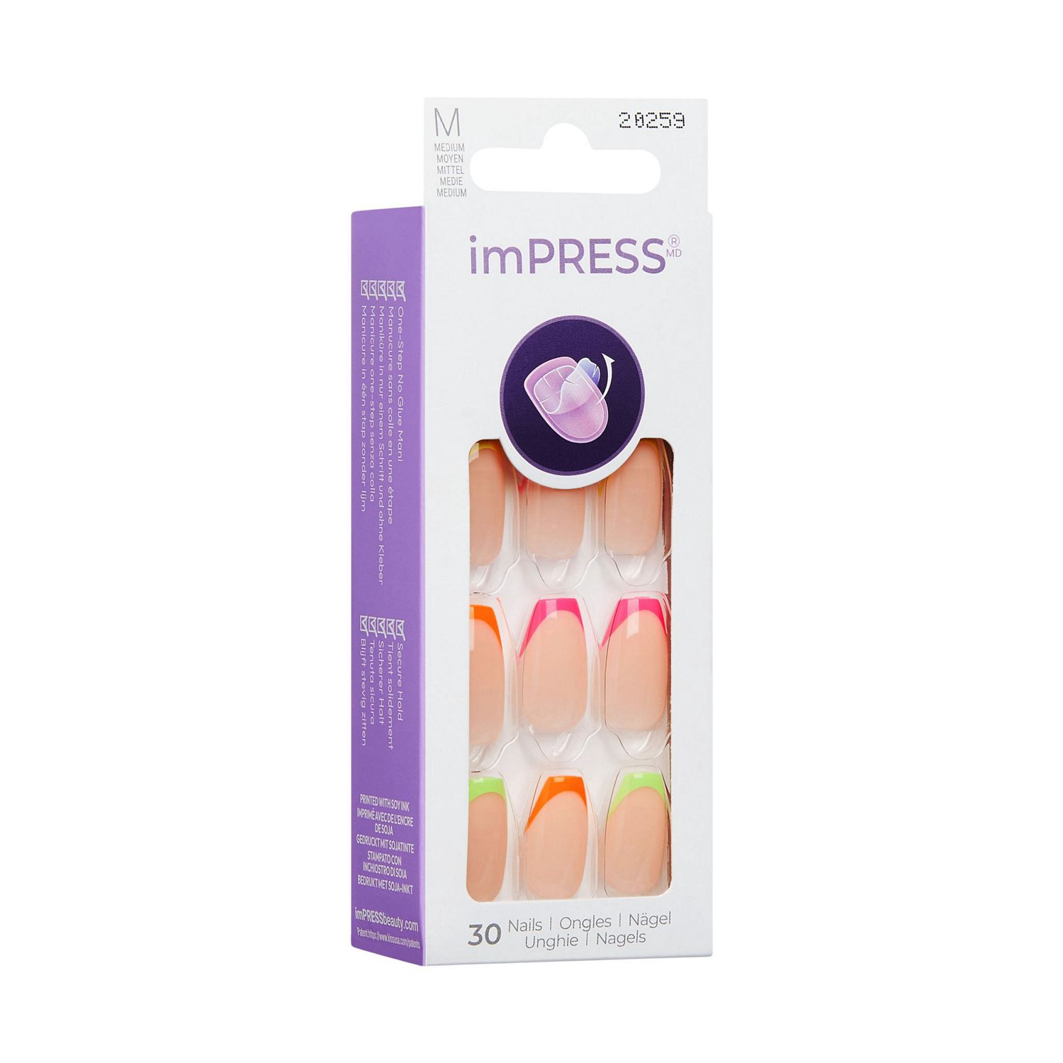 slide 2 of 4, KISS NAIL Ks Impress Nails, Rejoice, 1 ct