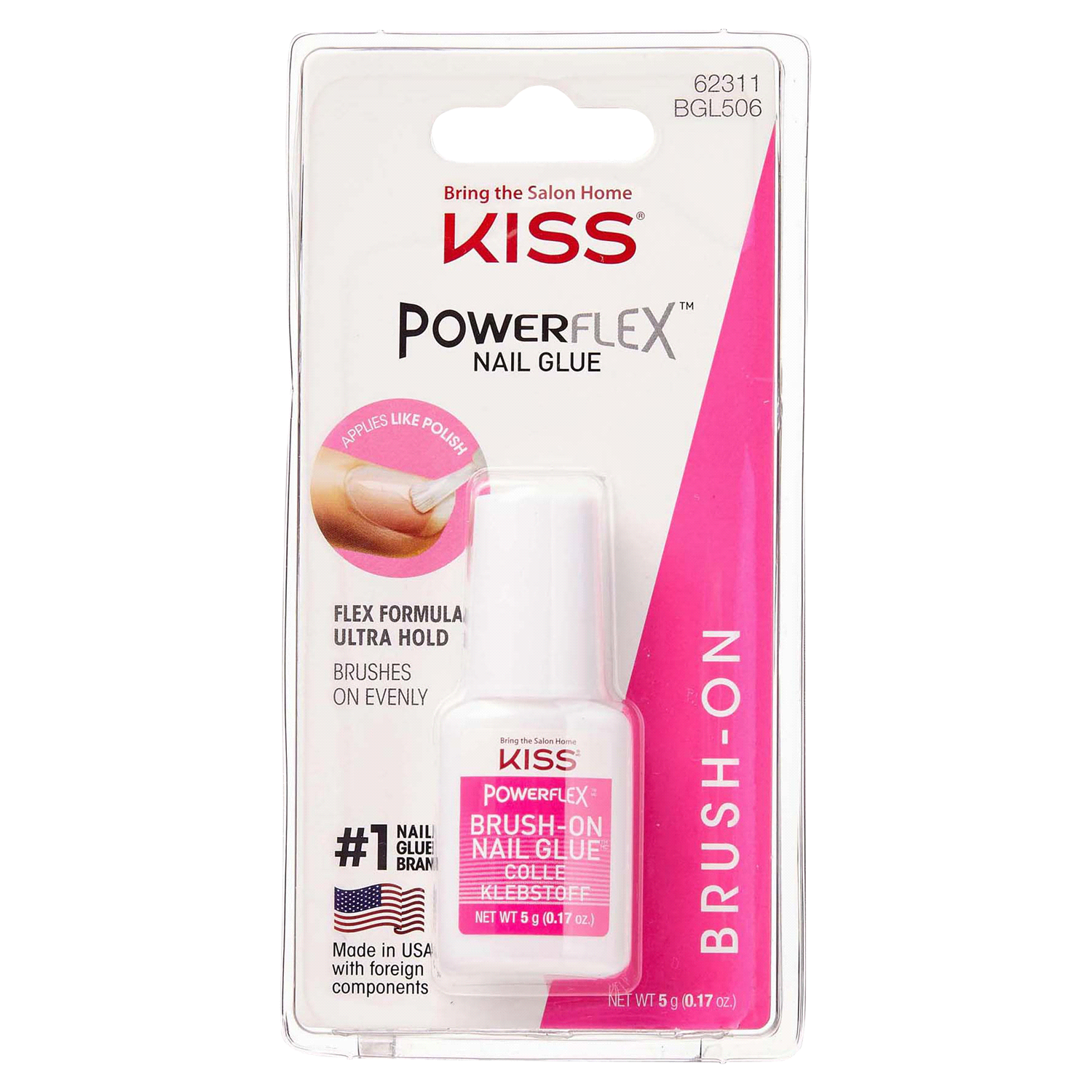 slide 1 of 2, Kiss Powerflex Brush-On Nail Glue 0.17 oz, 0.17 oz