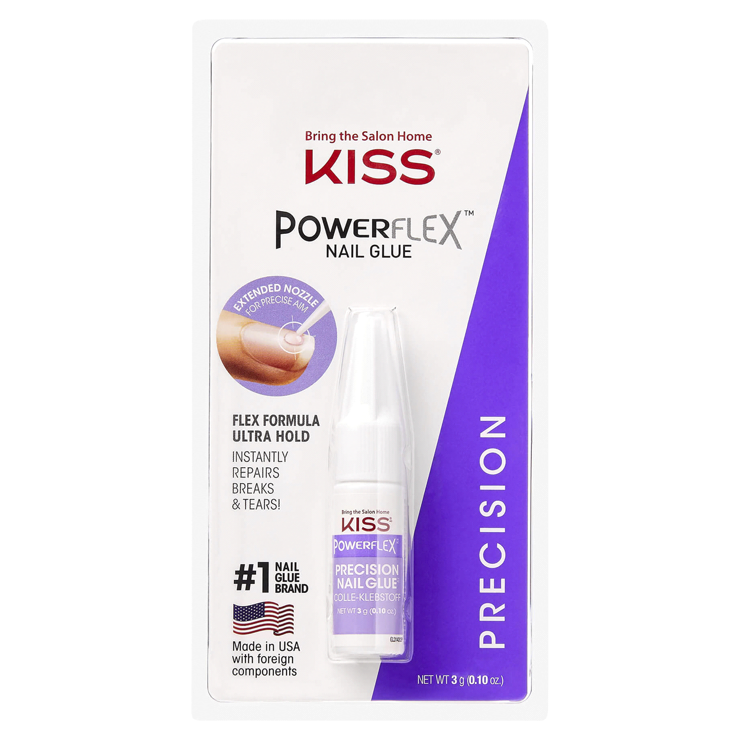 slide 1 of 3, Kiss Powerflex Precision Nail Glue 0.10 oz, 0.1 oz