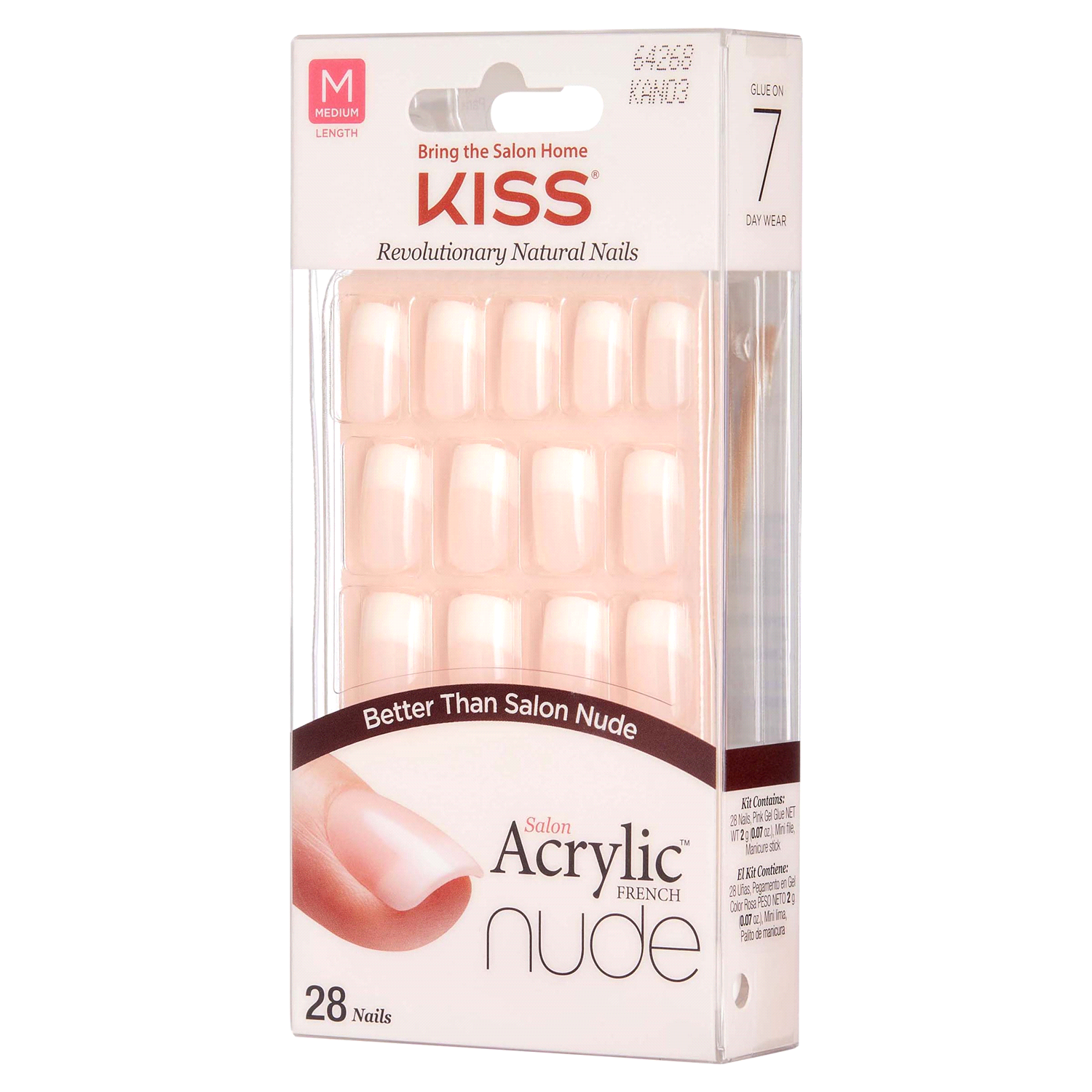 slide 3 of 4, Kiss Salon Acrylic French Nude Nails Medium 1 ea, 1 ct