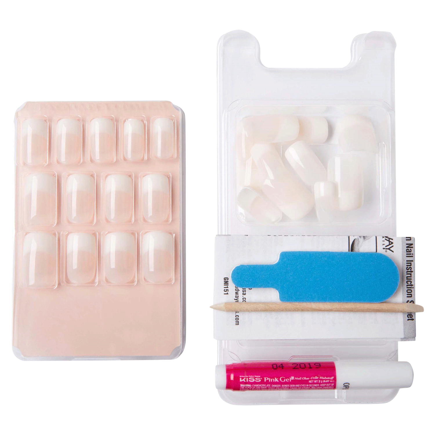 slide 4 of 4, Kiss Salon Acrylic French Nude Nails Medium 1 ea, 1 ct